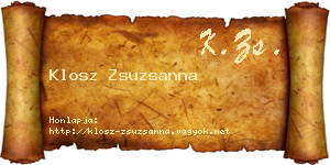 Klosz Zsuzsanna névjegykártya